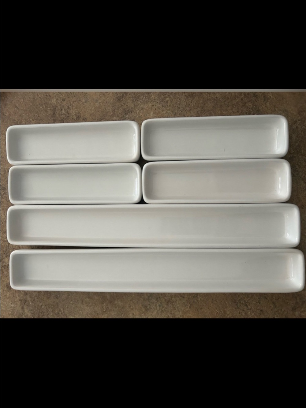 Pampered Chef simple editions 6 appetizer white serving dishes trays